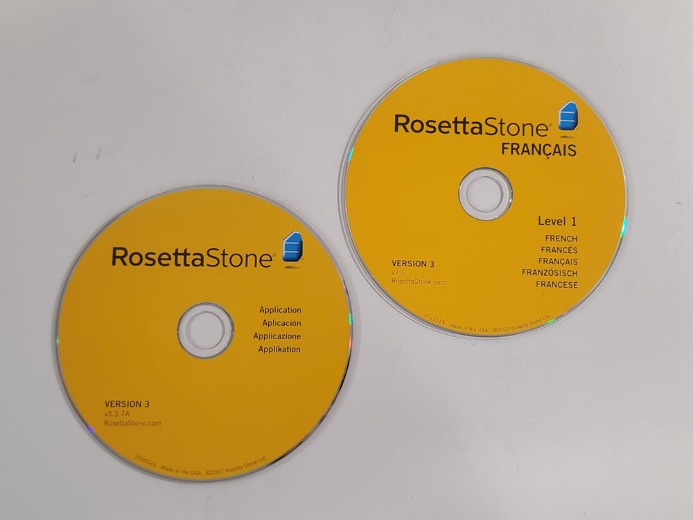 ROSETTA STONE French Level 1 CD Language CD + Application CD - Discs Only