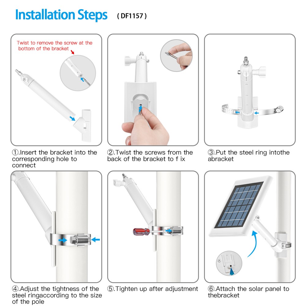 HOLACA Pole Mount for Ring Solar Panel,Ring Super Solar Panel