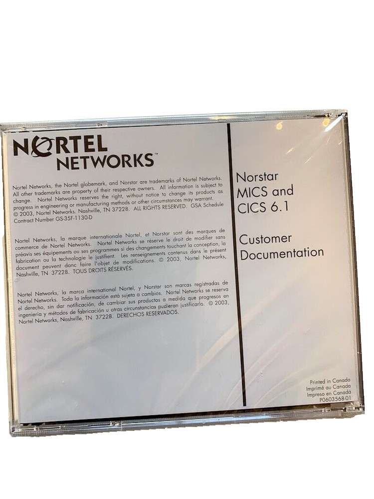 Nortel Networks Norstar MICS/CICS 6.1 Documentation & Client Software
