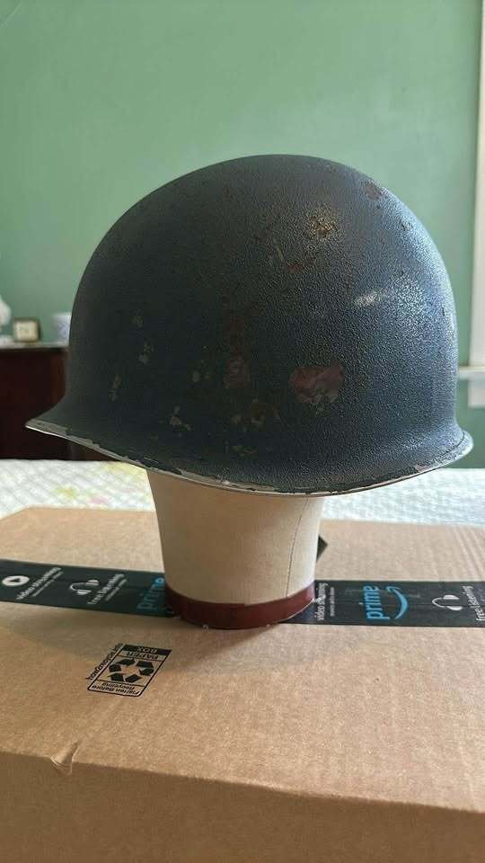 Original WW2 US M1 Helmet Front Seam