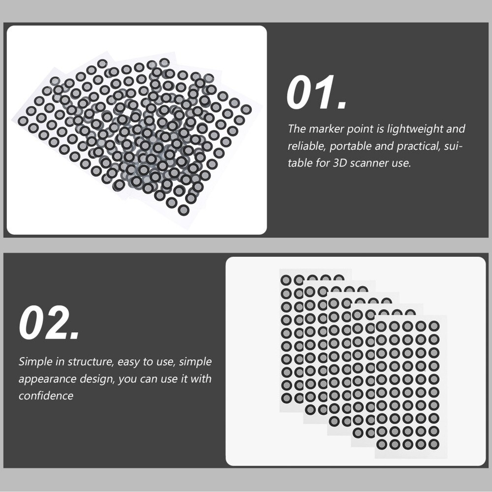 5 Sheets 3D Scanner Marking Point Scanning Reference Marker Film Marking Points
