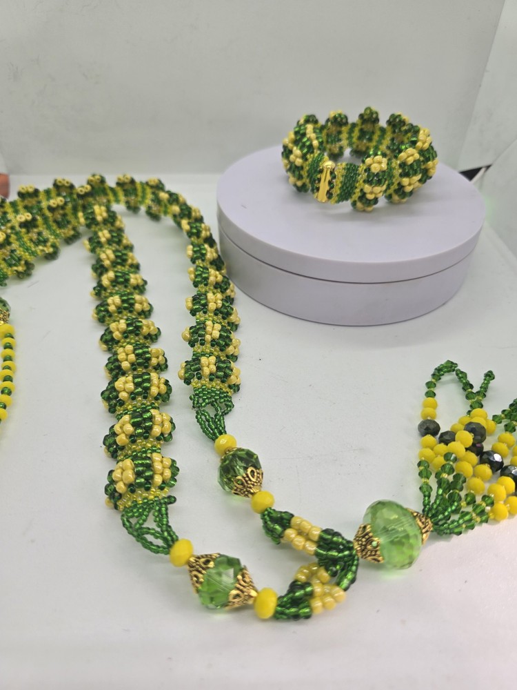 Set de collar e idde orisha Orula Deluxe Tejido