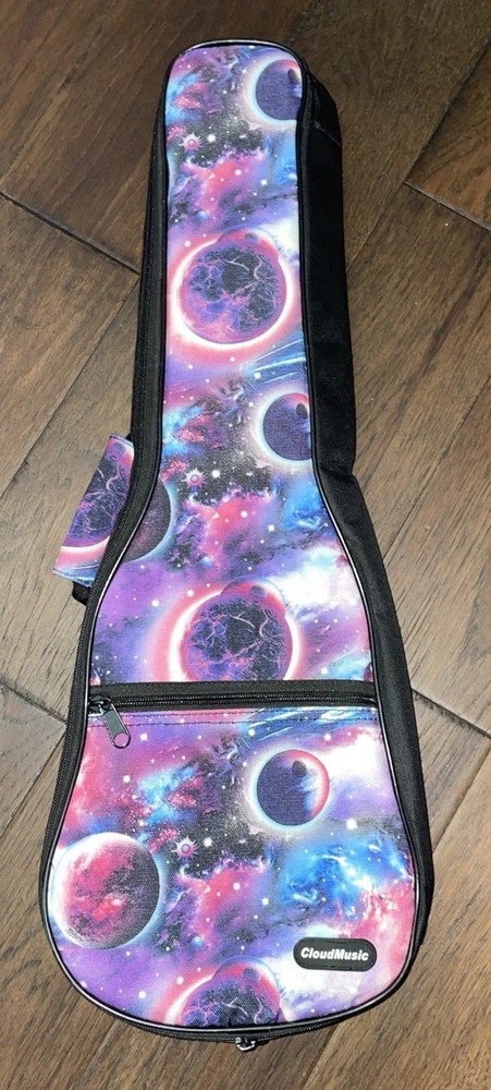 CLOUDMUSIC Ukulele Case Backpack Purple Galaxy