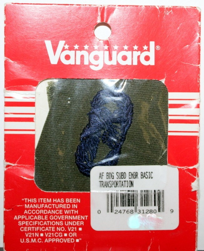 US Air Force Basic Transportation Badge Insignia OD Green Fatigue Patch Pair