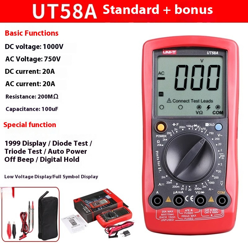 UT58A/B Digital Multimeter High Precision Intelligent Anti-burning Multimeter