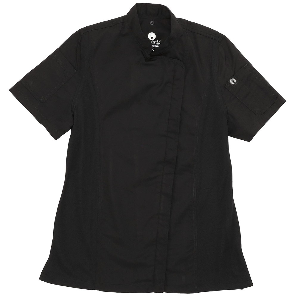 Women's Springfield Chef Coat, Black, Medium