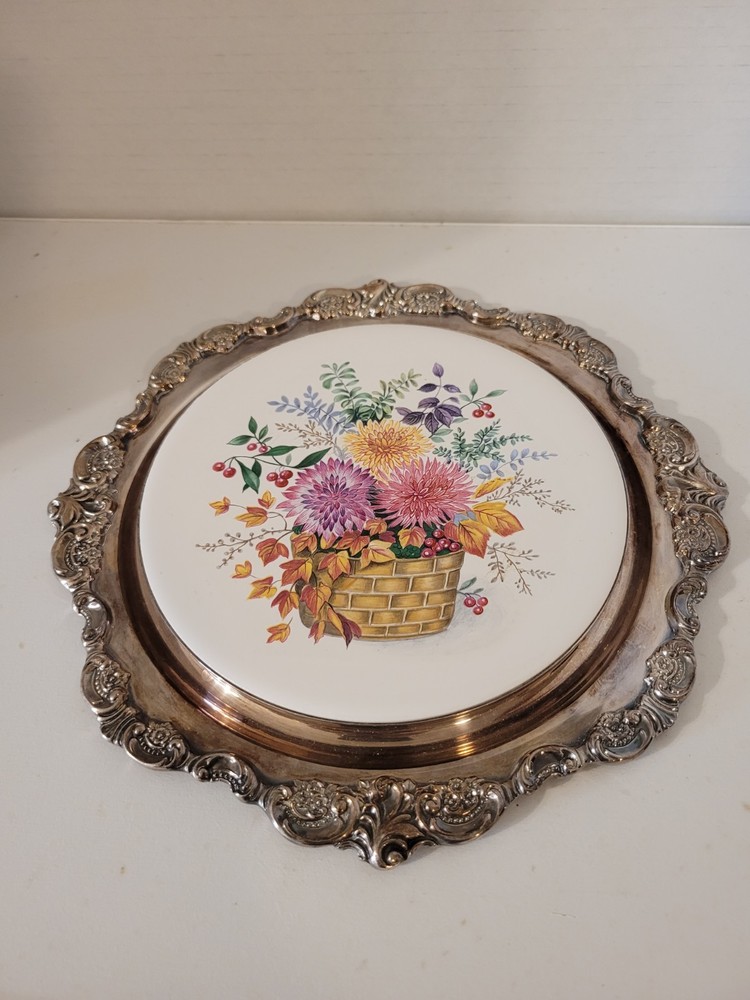 Baroque by Wallace Flower Basket Trivet Pre Owned