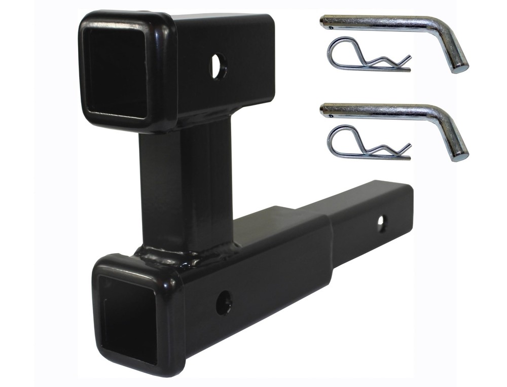 MaxxHaul 50973 Dual Hitch Extension with Single Post Includes 2 black