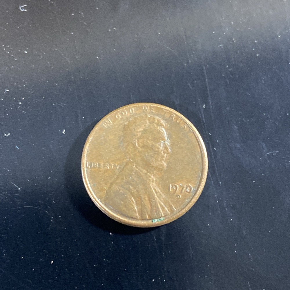 🔥1970 D, Lincoln Cent, "Floating Roof Error" weak FG Initials🔥