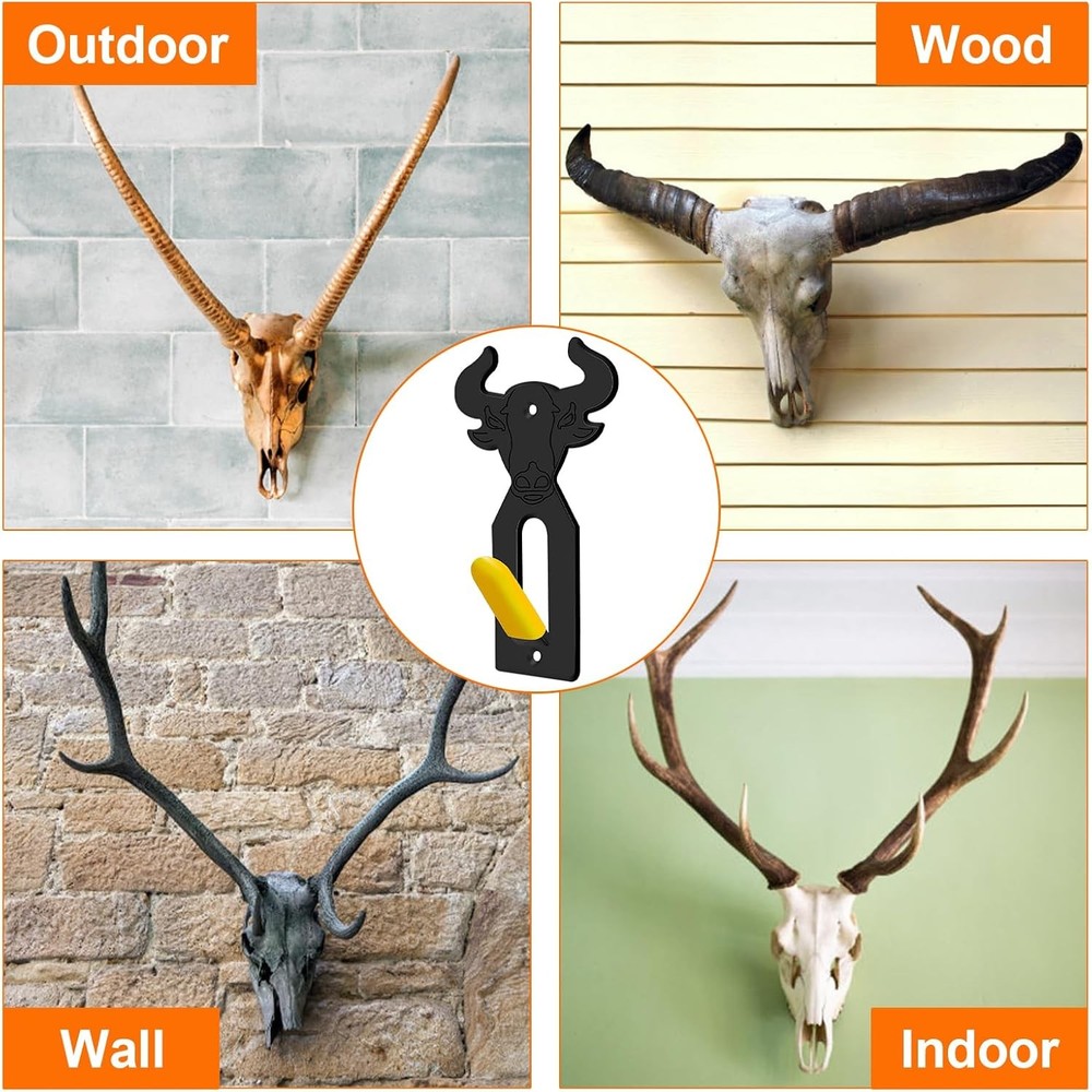 Adjustable skull wall mount hanger for deer display