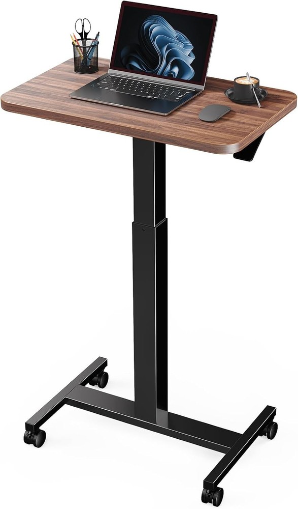 Mobile Standing Desk Wider Height Adjustable Computer Desk Rolling Sit Stand