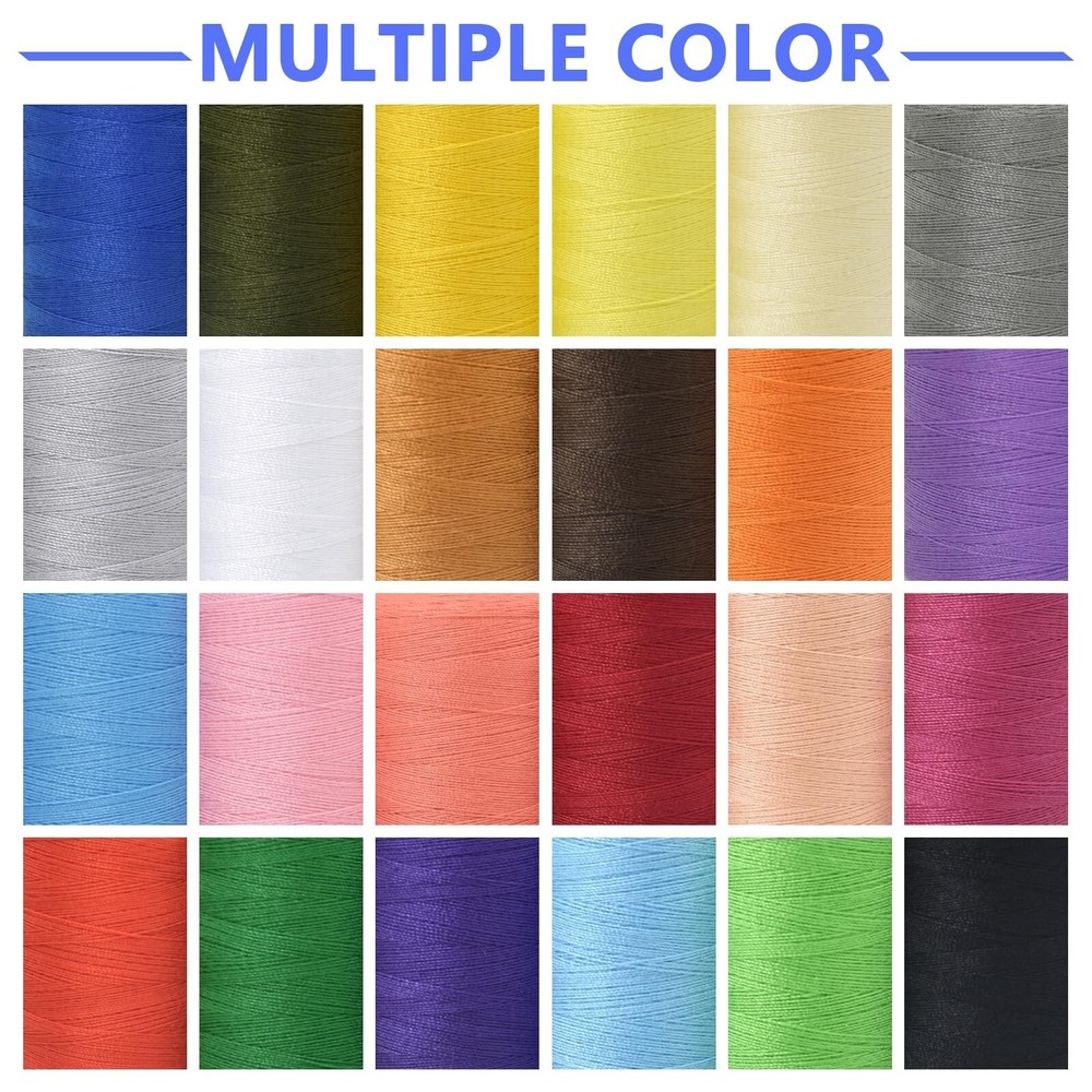 24Pcs Sewing Thread Spools Set 1000 Yards Per Spool Mixed Cotton Threads for ...