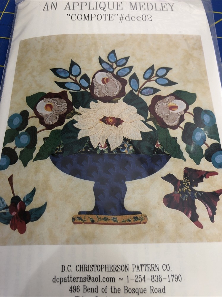 An Appliqué Medley Compote pattern by D.C. Christopherson pattern Co.