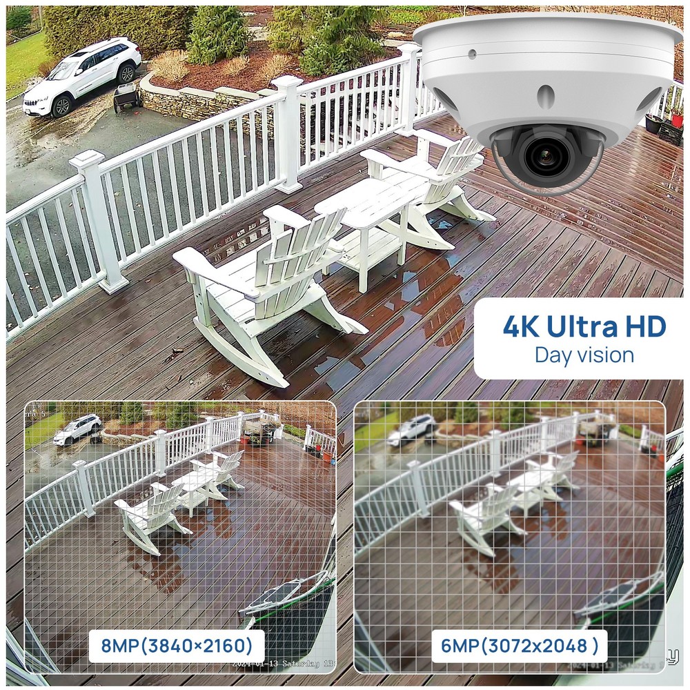 6PACK VIKYLIN 8MP 4K IR Dome Security Camera Smart Motion Detection Courtyard US