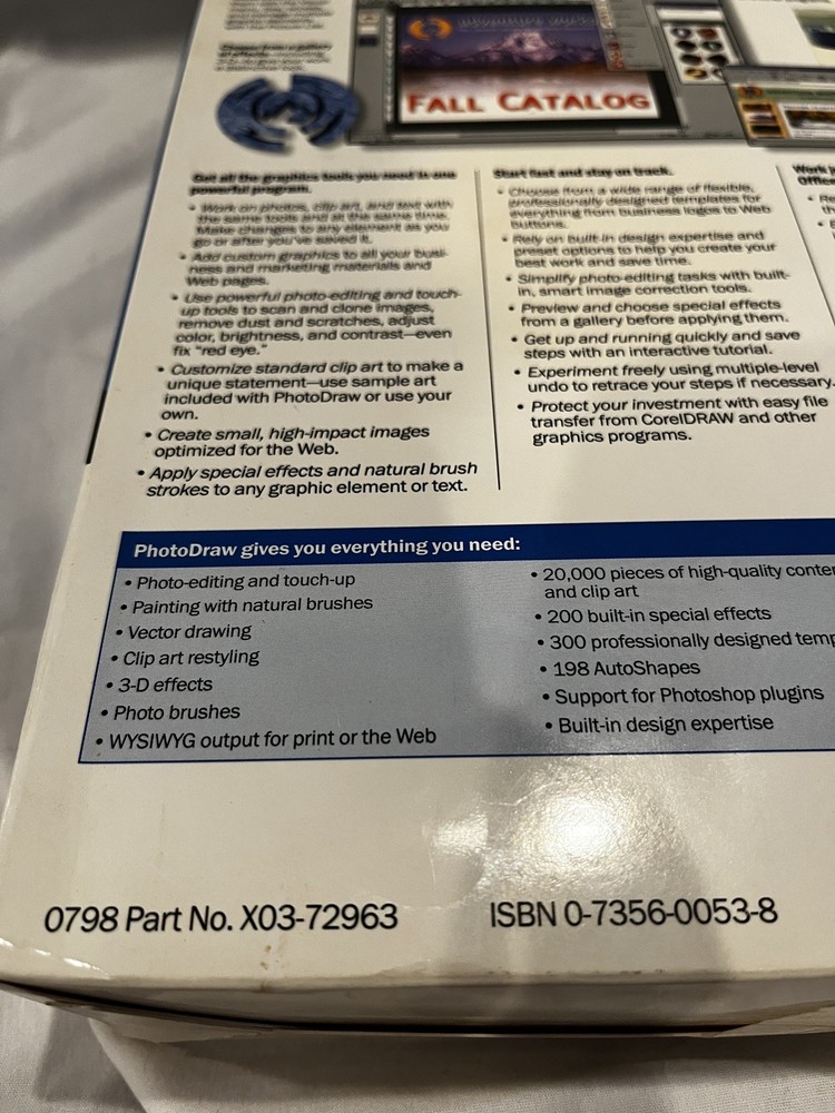 Sealed Microsoft PhotoDraw 2000 V1 Rare Charity Edition Unarchived Extra Program