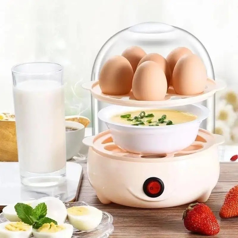 Electric Egg Cooker Multifunction Double Layer Steamer Mini Kitchen Machine