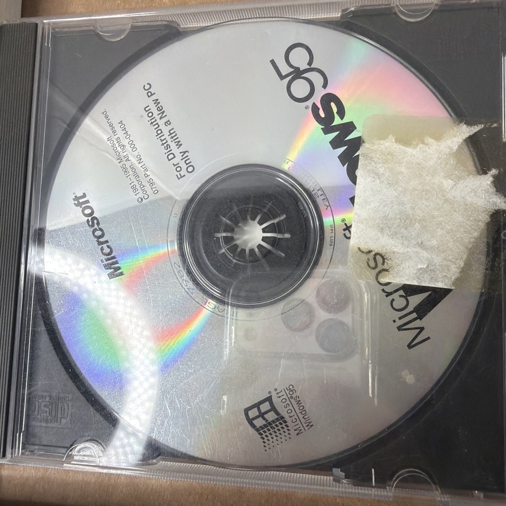 Microsoft Windows 95 Original Install CD-ROM, COA/Product Key & User Guide Used