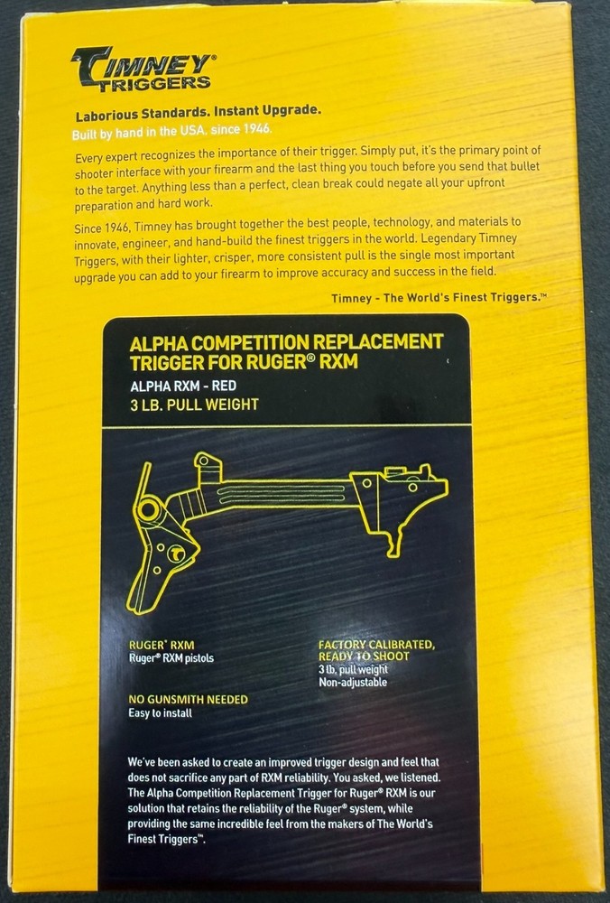 Timney Alpha Competition Trigger for RUGER RXM RED 3# Pull SAME DAY FAST FREE SP