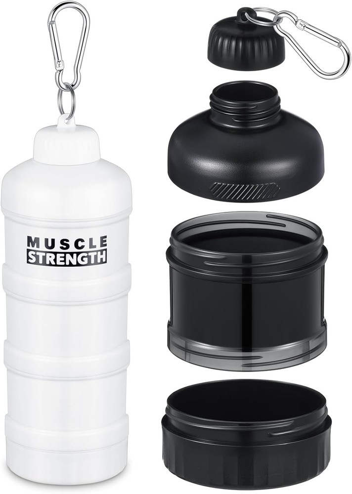 Protein Powder Container with Funnels Stand 3 Stackable 2 Pcs
