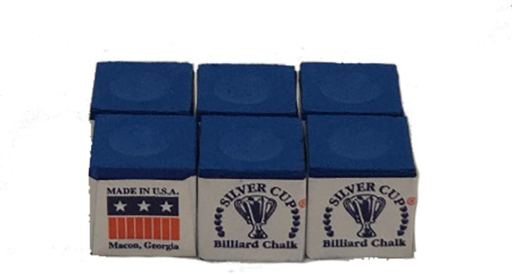 Silver Cup Billiard Chalk - 6 pack (Electric Blue)