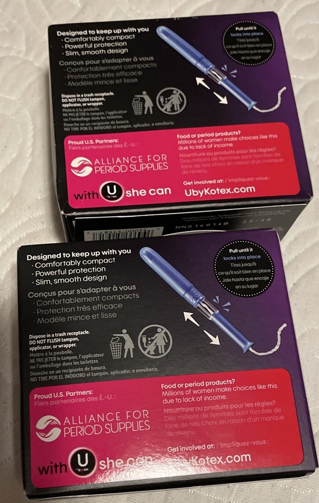 (2) U By Kotex Click Compact Tampons - Super Absorbency-Unscented - 16ct. Each
