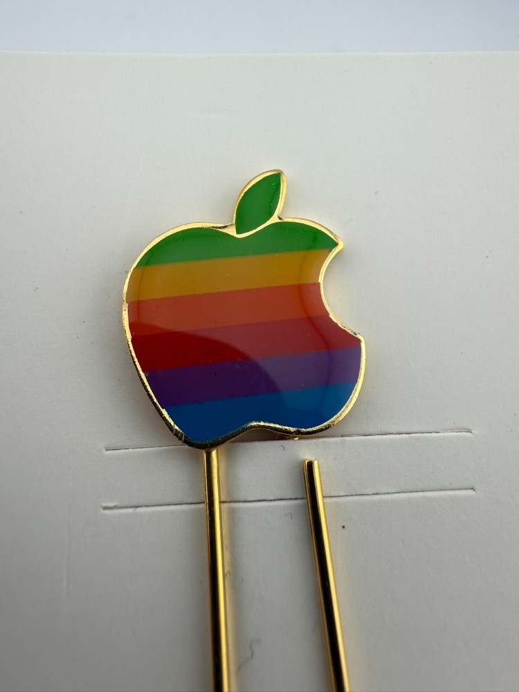 Vintage Apple Computer Rainbow Logo Paperclip Bookmark