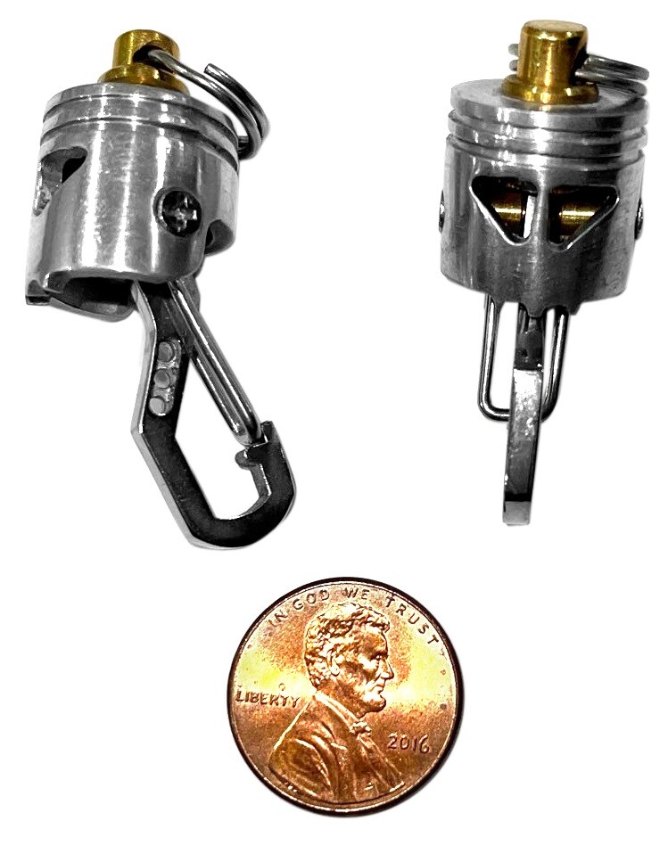 KYLINK Rotating Skull Piston Bob Keychain With Clip & Ring Basic Swivel Bead New