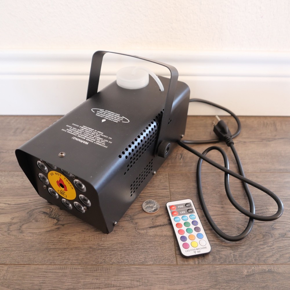 Fog Machine with 9 LED Lights, 500W & Remote Controller !!!