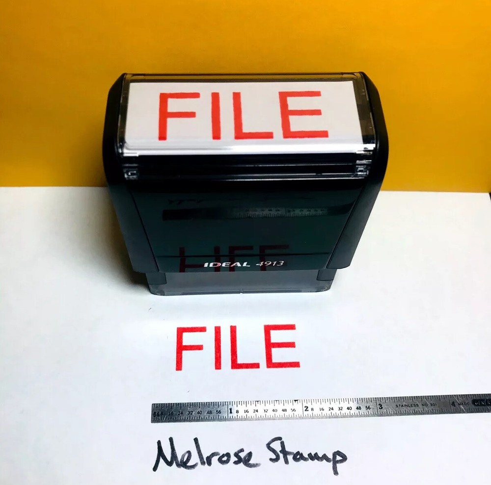 File Rubber Stamp Red Ink Self Inking Ideal 4913