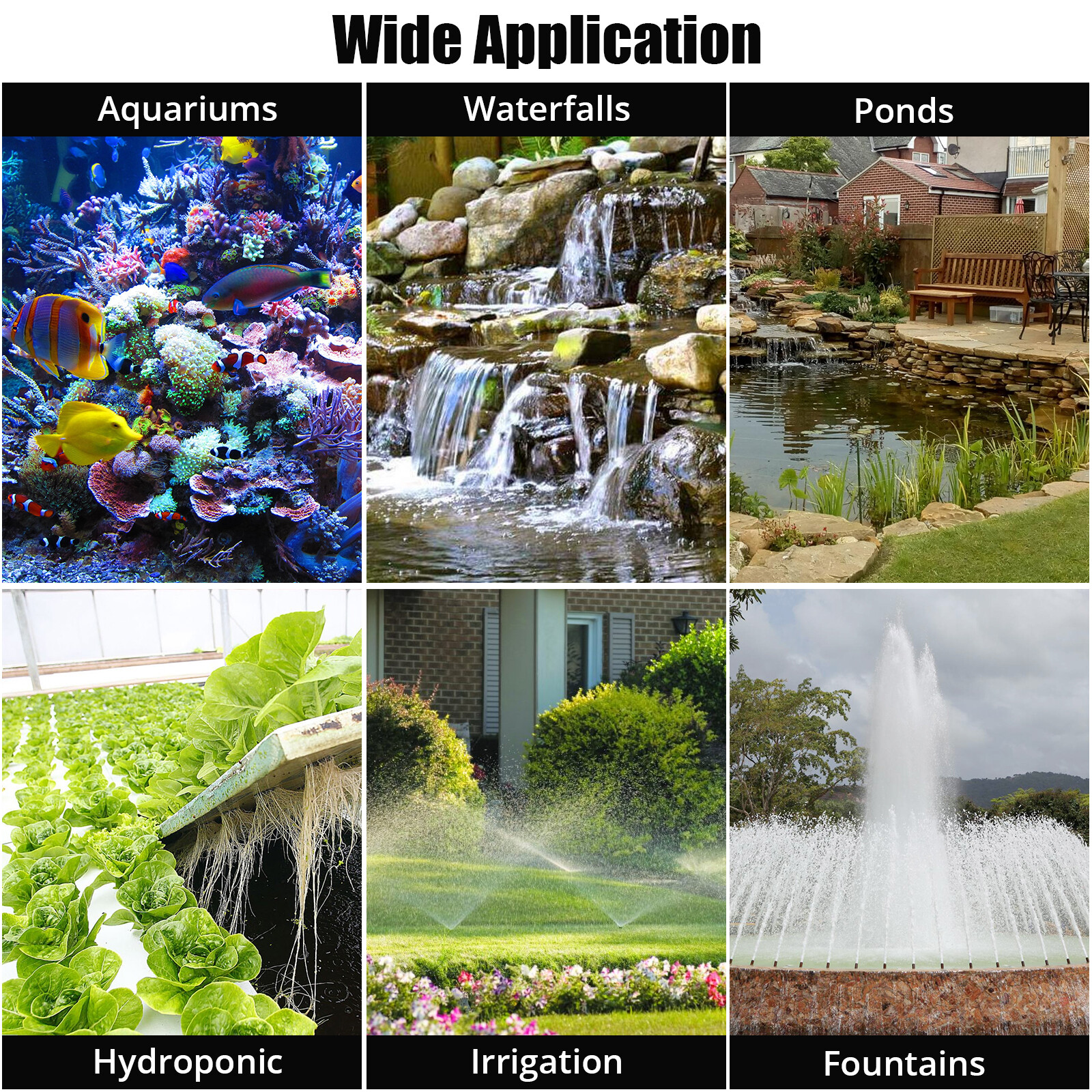 4755GPH Submersible Water Pump 170W Pond Pump with 33FT Lift Height for Aquarium