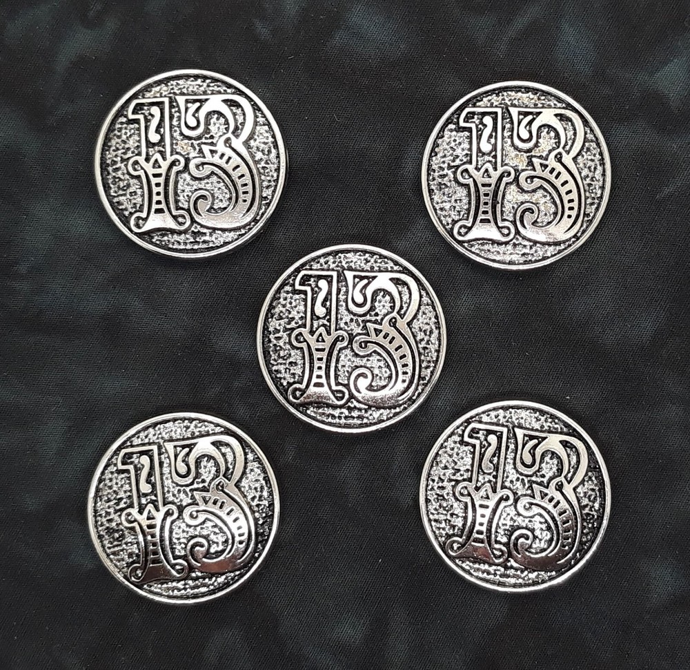 13 Number Thirteen 13 Biker Concho Conchos 1 3/16"  Five Count