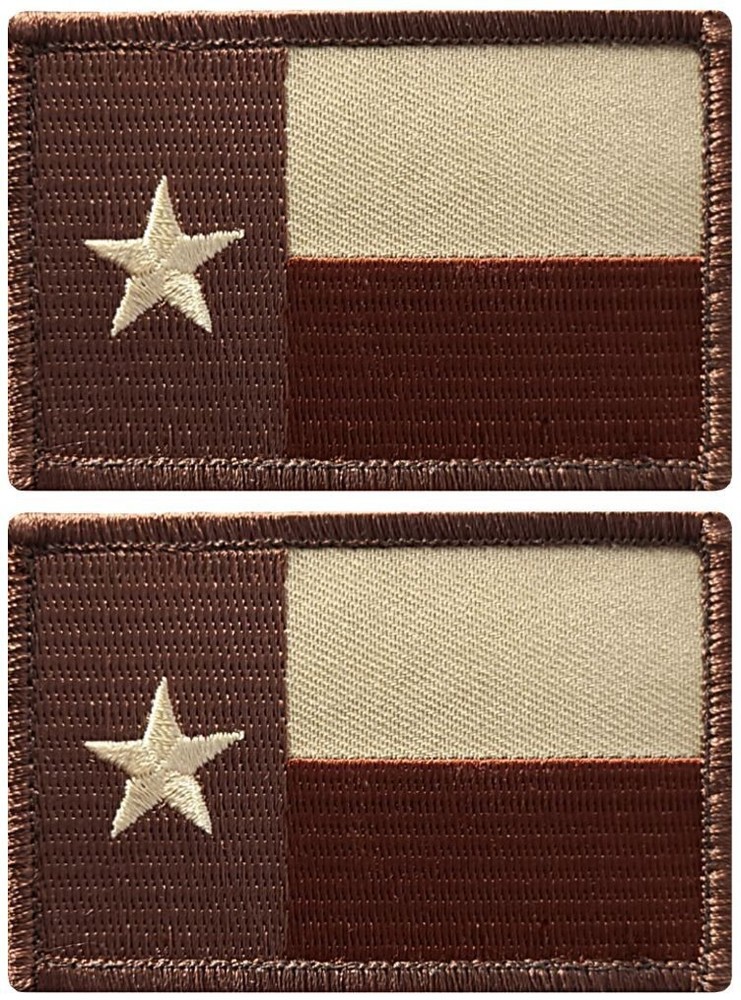 TEXAS STATE FLAG PATCH EMBROIDERED PATCH | 2PC HOOK BACKING   3"x2"