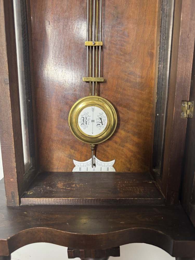 Antique Junghans Vienna Regulator Wall Clock wit Key And Pendulum Fully Serviced