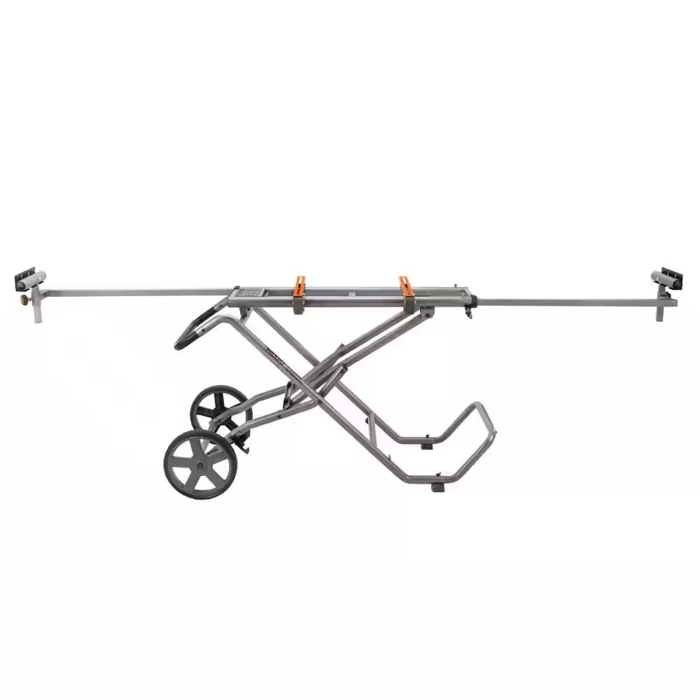Foldable Mobile Miter Saw Stand with Mounting Braces