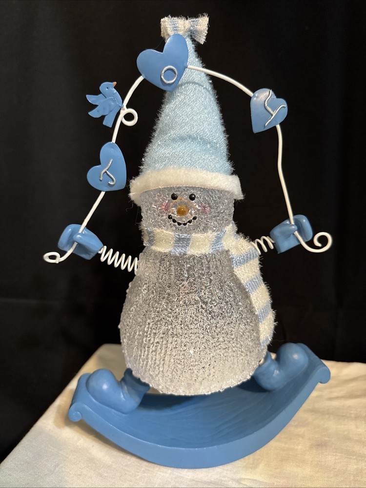 Holiday Sparkle Blinking Light Rocking Snowman