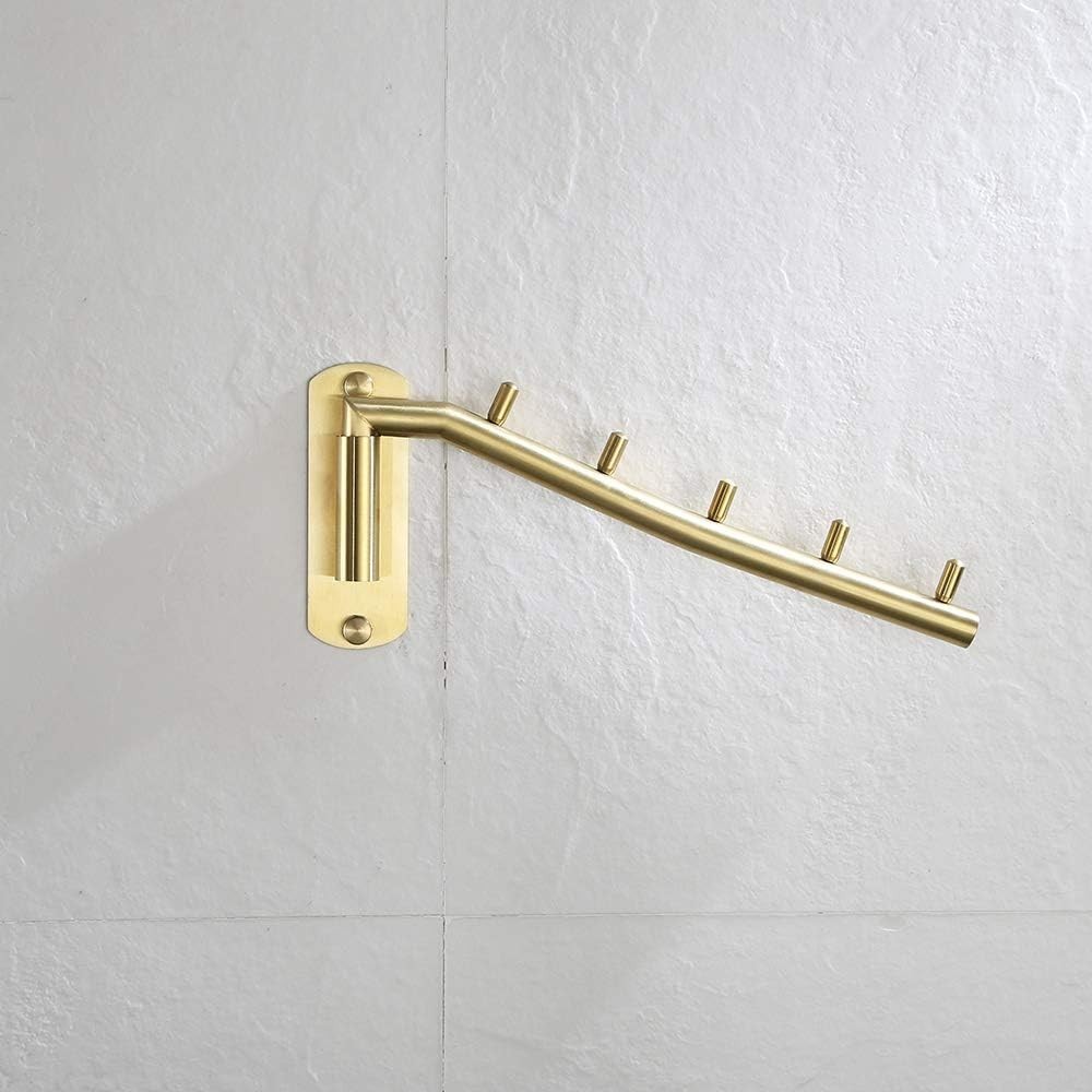 Space-Saving Clothes Hanger System - Brushed Gold Wall Mount 2-Pack