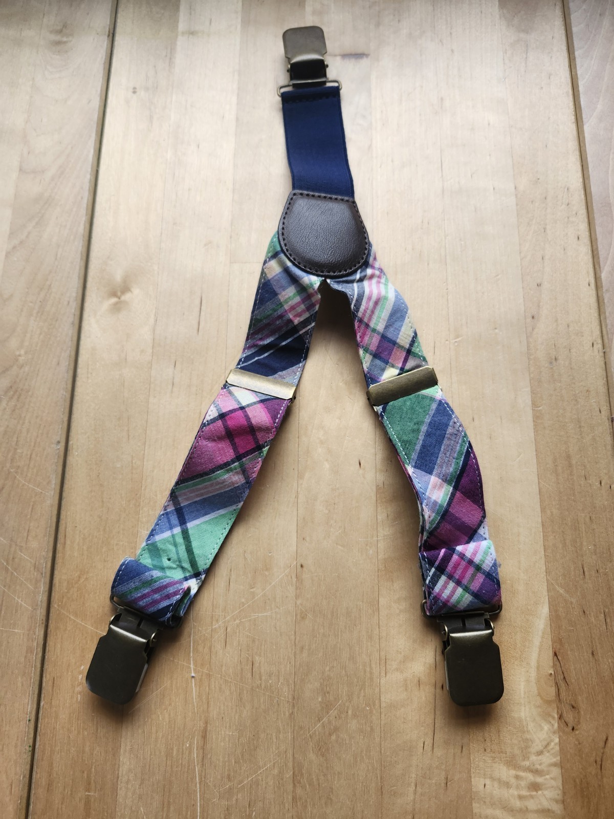 GYMBOREE Madras Suspenders 0-24 Months Adjustable Multicolor 2017 Spring EUC