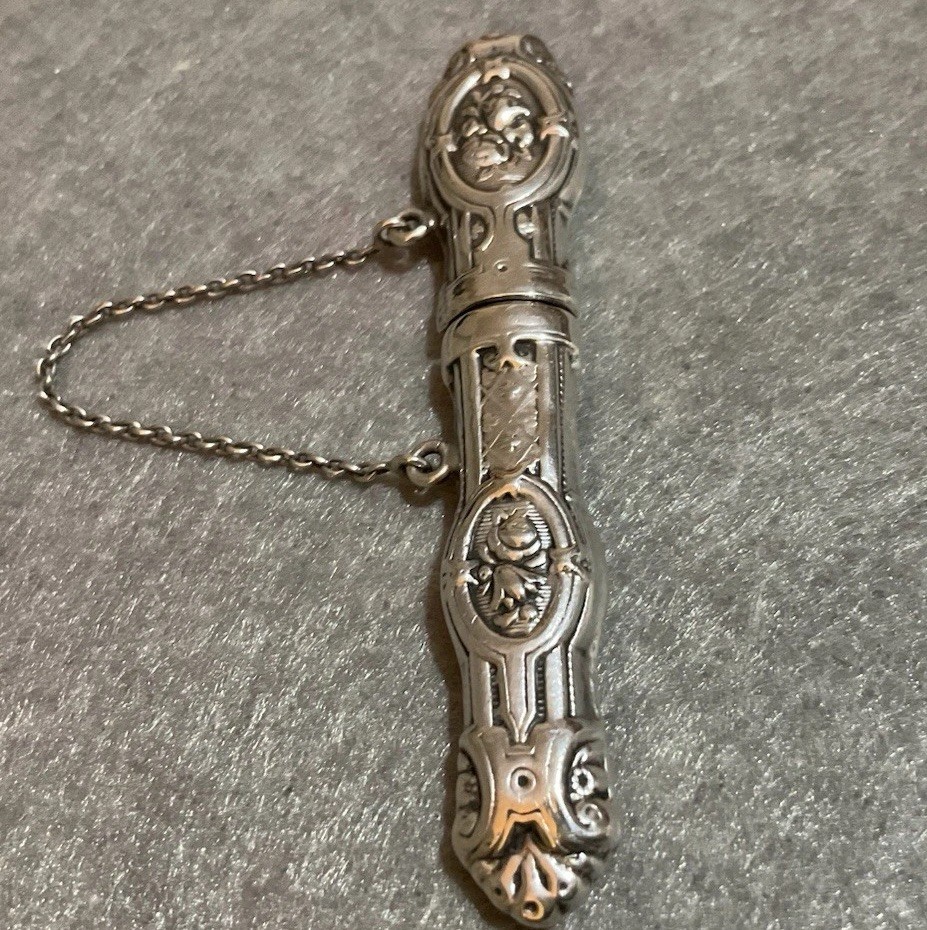 Needle Case Antique Silver Sewing Etui Chatelaine