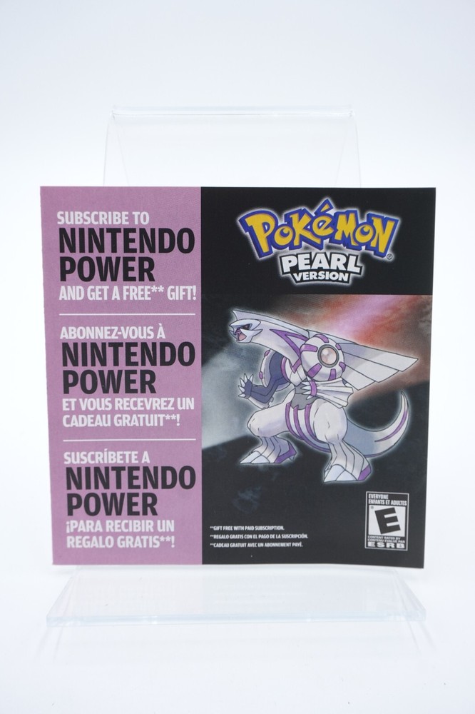 Nintendo DS Pokemon Pearl Version Nintendo Power Subscription Insert Only