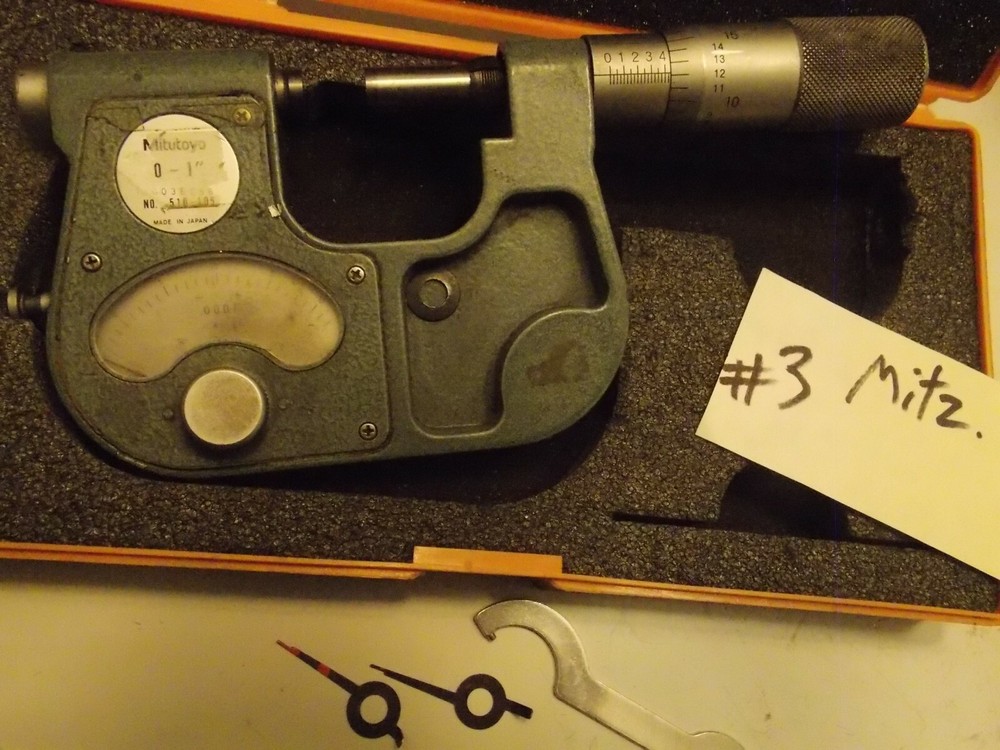 FOWLER 0-1” 1-2" .0001” INDICATING MICROMETER COMPARATOR Mitutoyo Case Choose