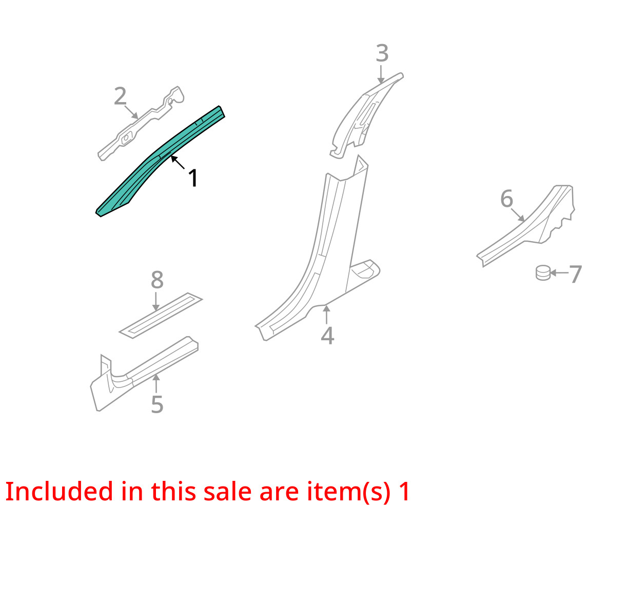 2006-2009 FORD MERCURY FUSION MILAN MOULDING WINDSHIELD 6E5Z5403598BAA - NEW