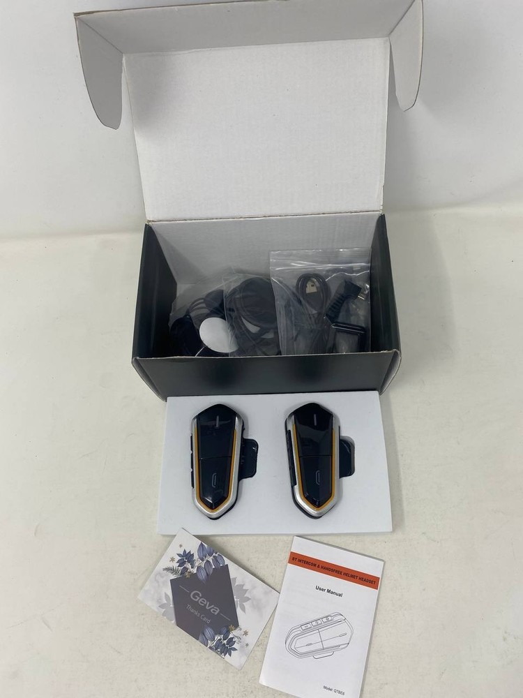Be6 2Pcs Motorcycle Helmet Bluetooth Intercom Headset front &back Rider Open Box
