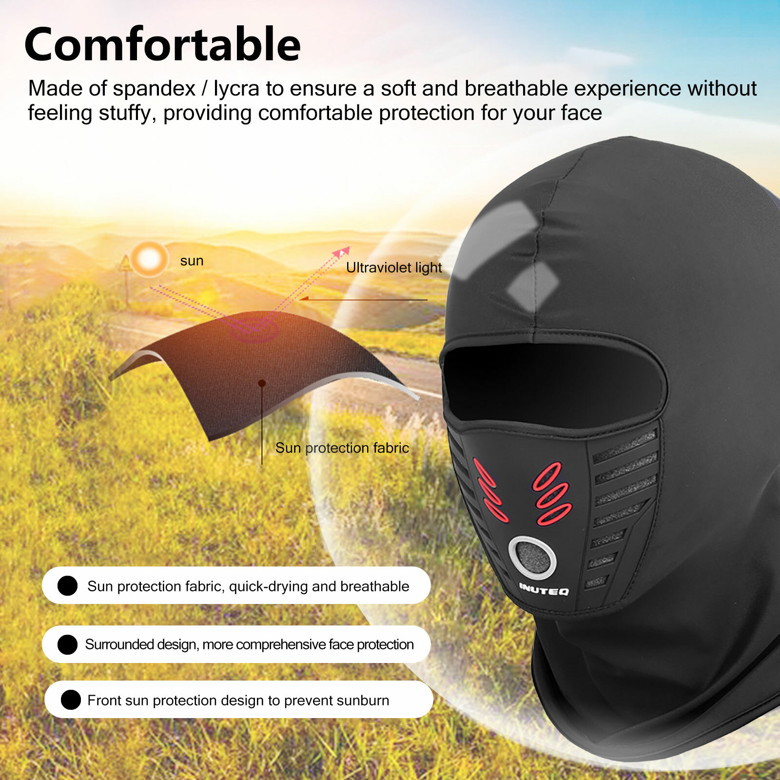 Summer Balaclava Full Face Mask Outdoor Windproof Running Bicycle Cycling Wear
