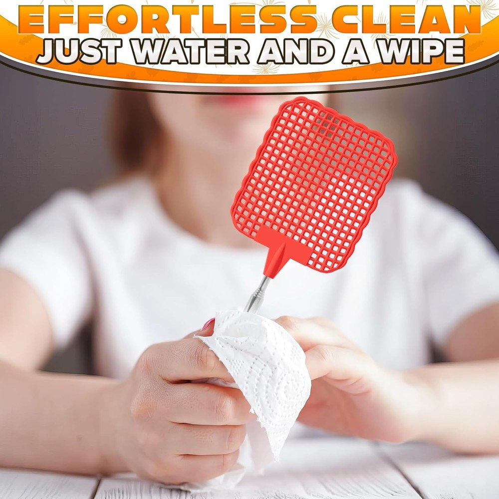 3-Pack Telescopic Fly Swatter Set – Durable and Lightweight Multicolor