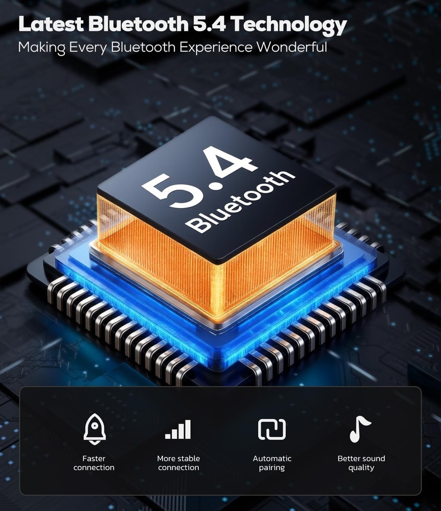 Nulaxy [2026 KM18 Upgraded Version] 1.8" Color Screen 48W Bluetooth 5.4 Black