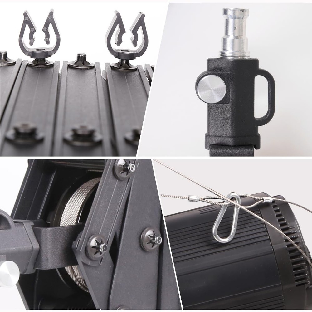 Drop Pantograph for Studio Ceiling Rail System 2M Arm Wall Mounted Hinged 2Pk