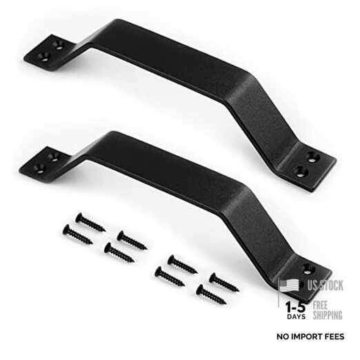 9” Sliding Barn Door Handle, Black Gate Handle Set, Door Pull, Pull Handle 2