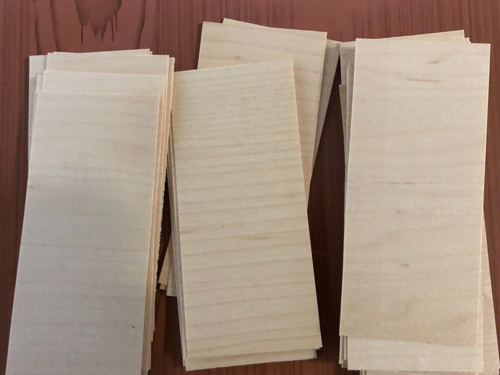 50 CROSS CUT MAPLE Wood Veneer pieces 4.5" x 2" fingerboard 1/42" thickness
