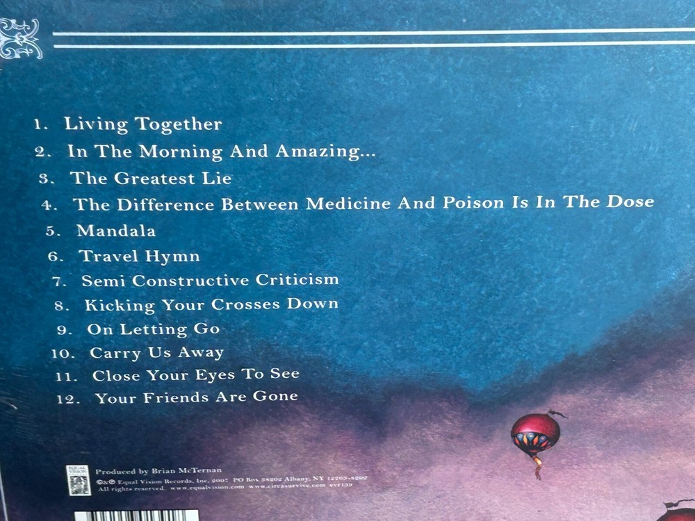 CIRCA SURVIVE - On Letting Go, Ltd CUSTARD & BLUE + RUBY SPLATTER VINYL LP New!