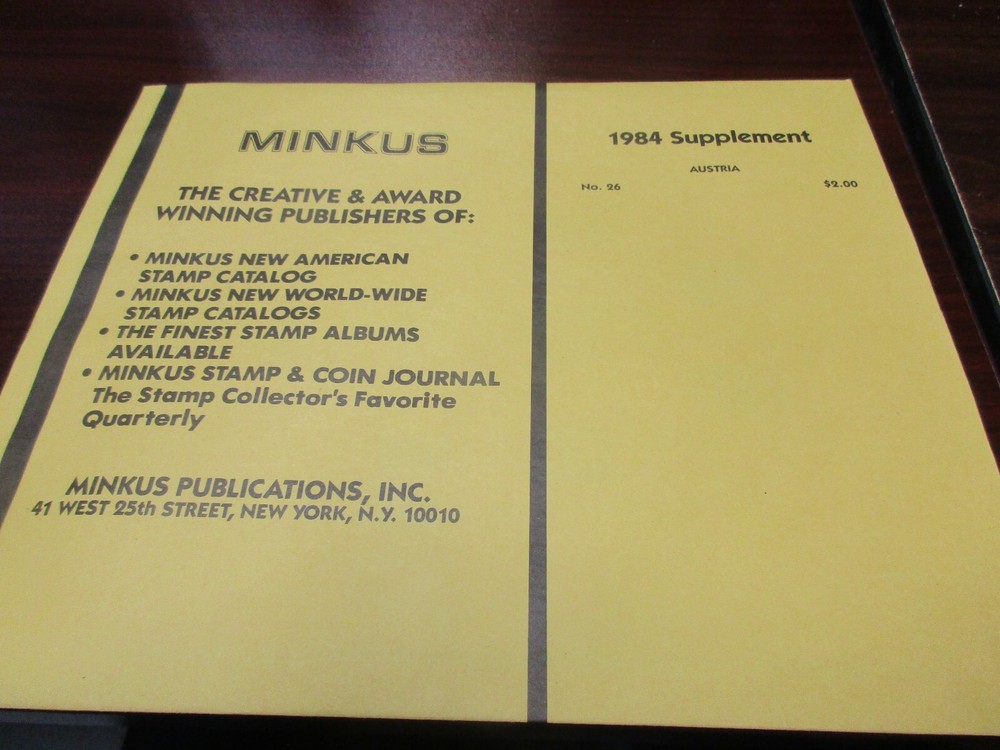 "MINKUS" 1984 SUPPLEMENT AUSTRALIA #26  W/FREE SHIPPING!!!